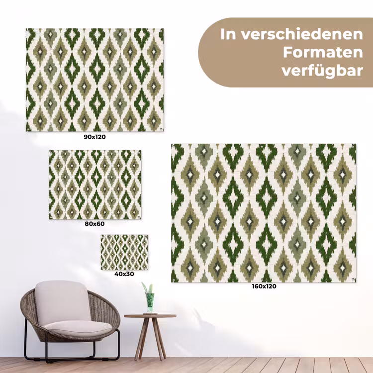 Geografisch - Ruitmotief - Groen tuinposter los doek klein 239 -Xsfeer9_DE