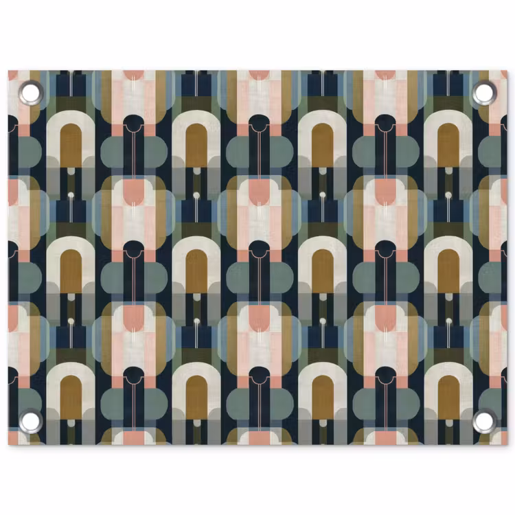 Geografisch - Modern - Kleurrijk tuinposter los doek klein 239 -3d