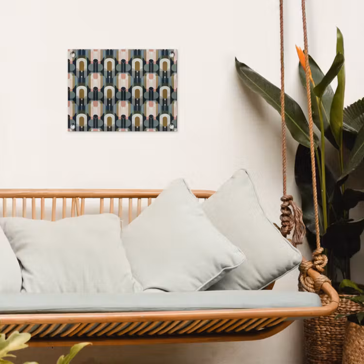 Geografisch - Modern - Kleurrijk tuinposter los doek klein 239 -sfeer7