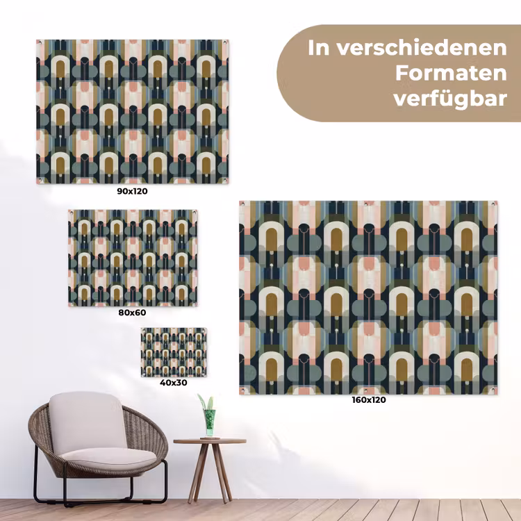 Geografisch - Modern - Kleurrijk tuinposter los doek klein 239 -Xsfeer9_DE