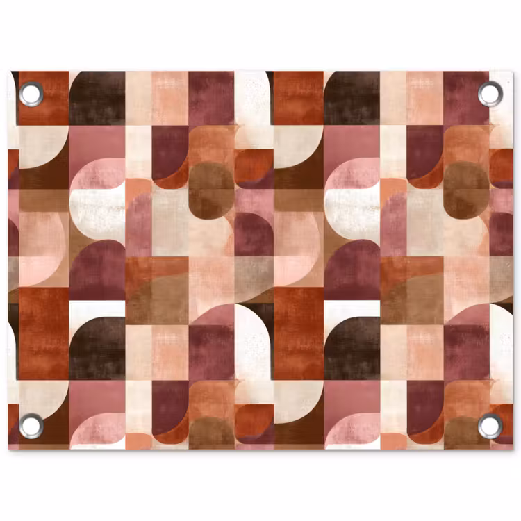 Geometrie - Modern - Retro tuinposter los doek klein 239 -3d