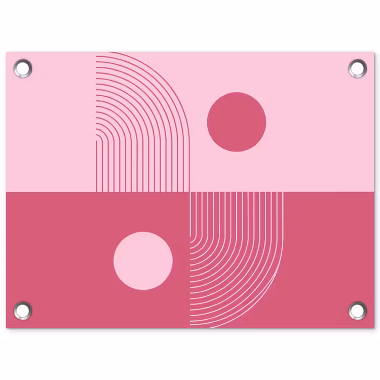 Geometrie - Patroon - Abstract - Roze - Modern tuinposter los doek klein -3d