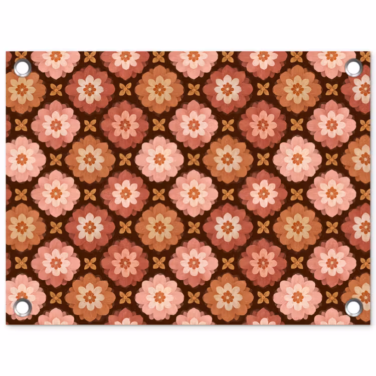Geometrisch - Bloemen - Kleurrijk tuinposter los doek klein 239 -3d