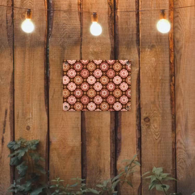 Geometrisch - Bloemen - Kleurrijk tuinposter los doek klein 239 -sfeer1