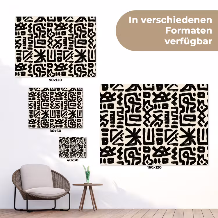 Geometrisch - Figuren - Zwart tuinposter los doek klein 239 -Xsfeer9_DE