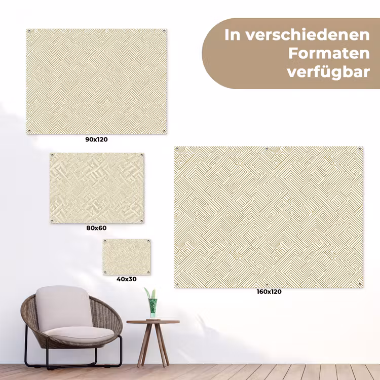 Geometrisch - Lijnen - Groen tuinposter los doek klein 239 -Xsfeer9_DE