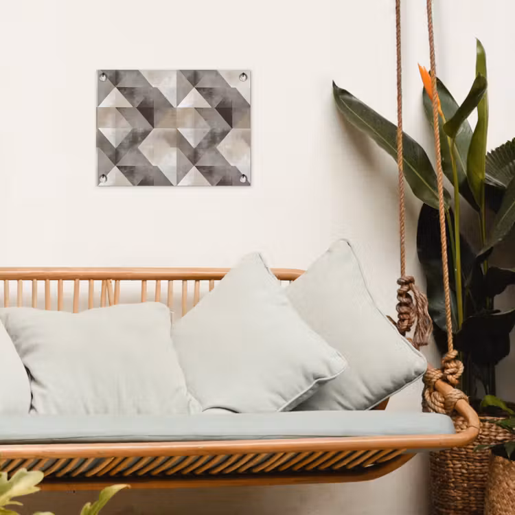 Geometrisch - Motief - Aardetinten tuinposter los doek klein 239 -sfeer7