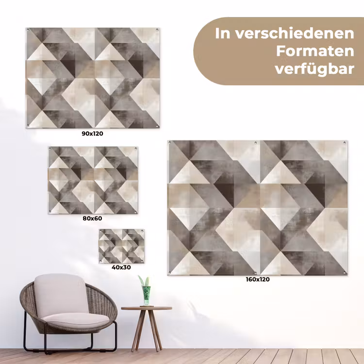 Geometrisch - Motief - Aardetinten tuinposter los doek klein 239 -Xsfeer9_DE