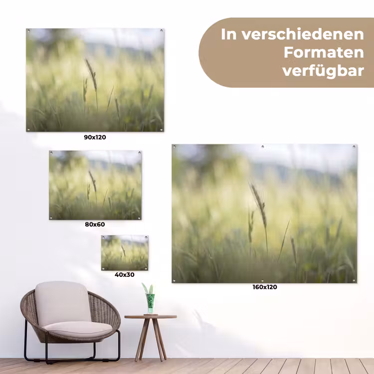 Graan - Aar - Natuur - Groen - Detail tuinposter los doek klein -Xsfeer9_DE
