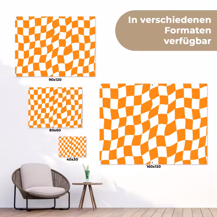 Golvend - Patroon - Oranje tuinposter los doek klein 239 -Xsfeer9_DE