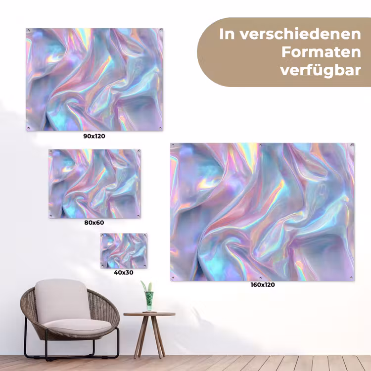 Golvend - Pasteltinten - Glanzend - Stof tuinposter los doek klein -Xsfeer9_DE