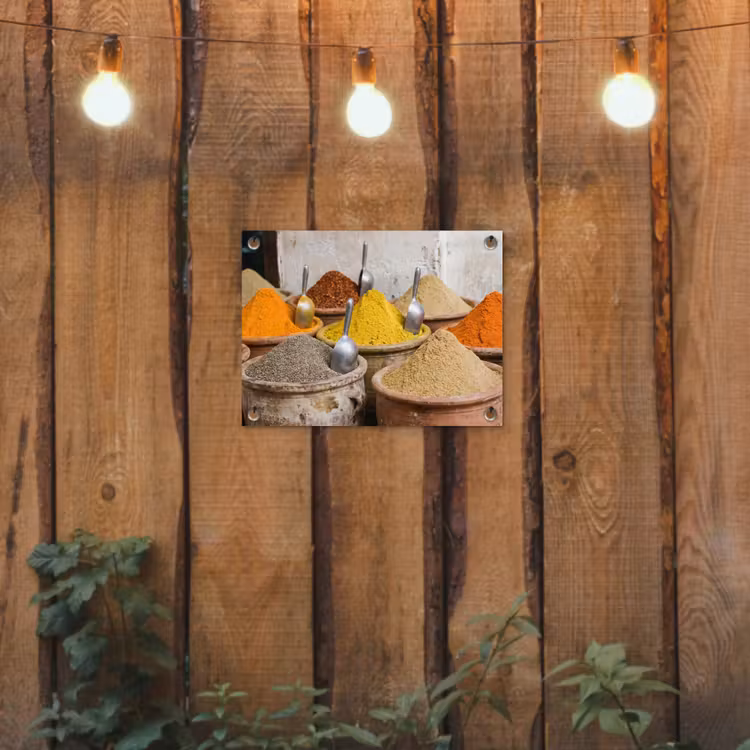 Gartenposter - Gewürze – Gläser – Orientalisch - Kruiden - Potten - Oosters tuinposter los doek klein