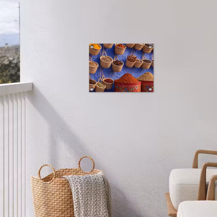 Gartenposter - Gewürze – Körbe – Markt - Kruiden - Manden - Markt tuinposter los doek klein