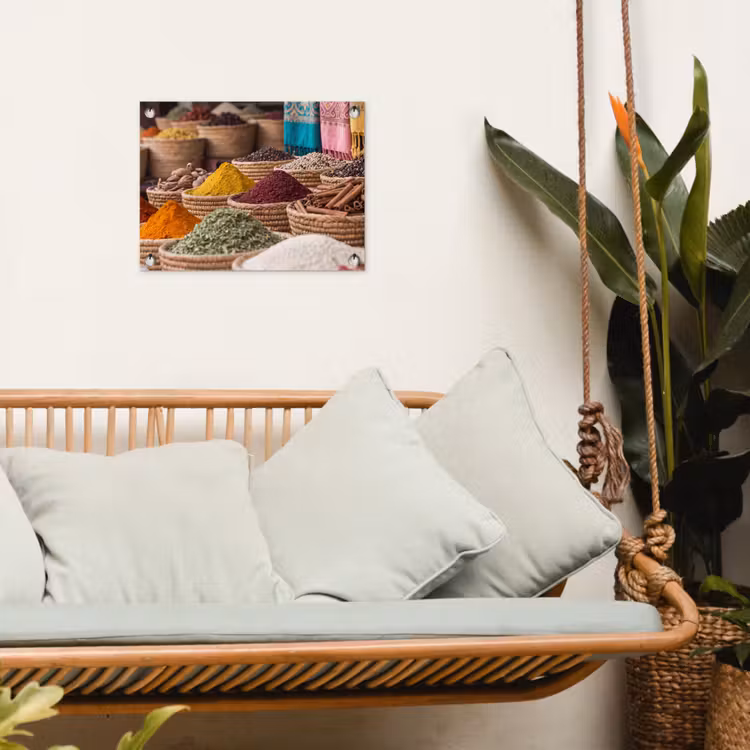 Gartenposter - Gewürze – Körbe – Orientalisch - Kruiden - Manden - Oosters tuinposter los doek klein
