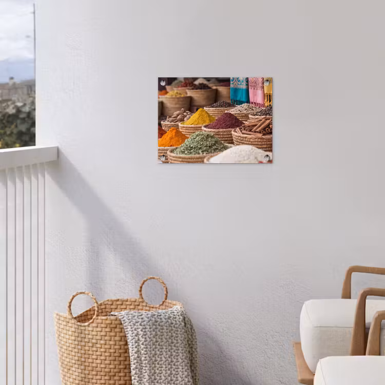 Gartenposter - Gewürze – Körbe – Orientalisch - Kruiden - Manden - Oosters tuinposter los doek klein