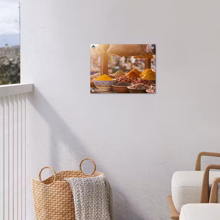 Gartenposter - Gewürze – Markt – Bunt - Specerijen - Markt - Kleurrijk tuinposter los doek klein