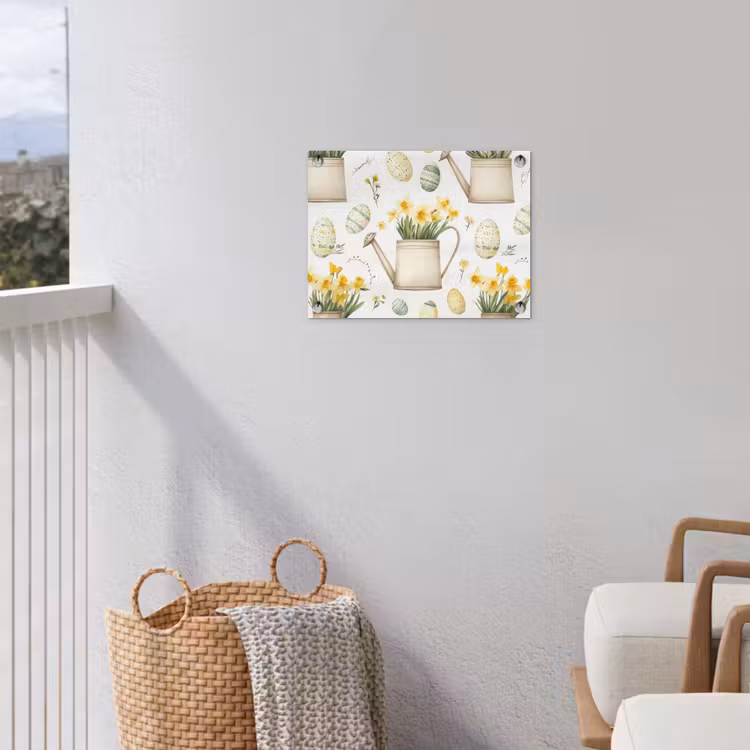 Gieter - Bloemen - Eieren tuinposter los doek klein -sfeer8
