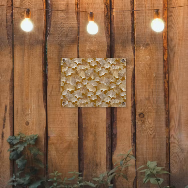 Ginkgo - Bladeren - Goud tuinposter los doek klein 239 -sfeer1