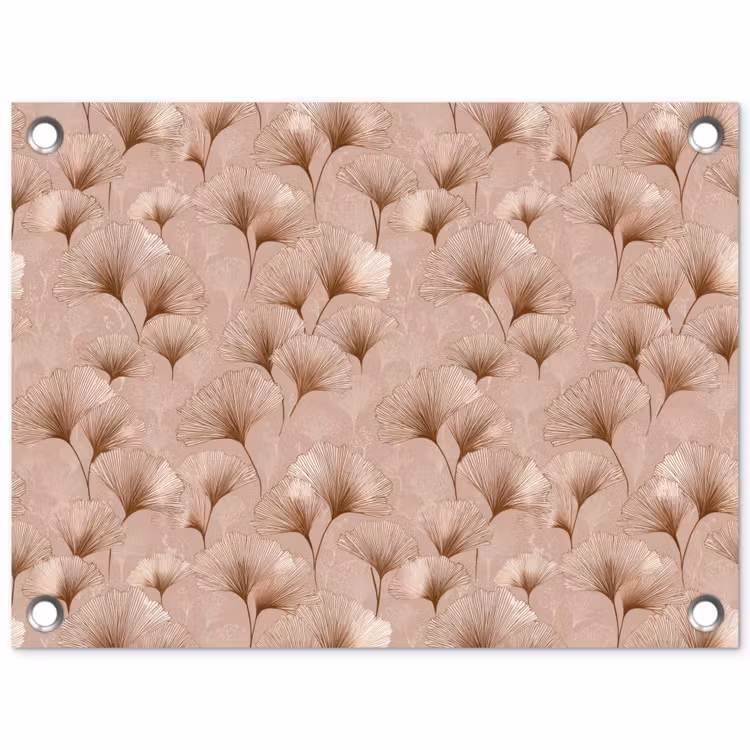 Ginkgo - Patroon - Roze tuinposter los doek klein 239 -3d