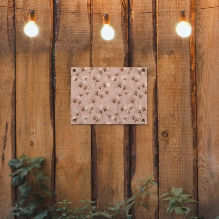 Ginkgo - Patroon - Roze tuinposter los doek klein 239 -sfeer1