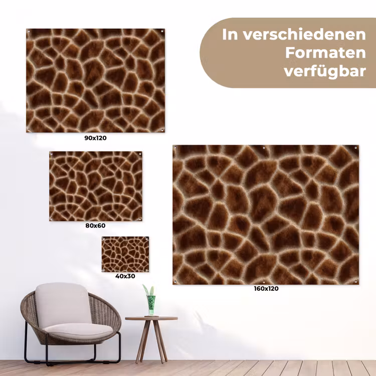 Giraf - Bruin - Vacht tuinposter los doek klein 239 -Xsfeer9_DE