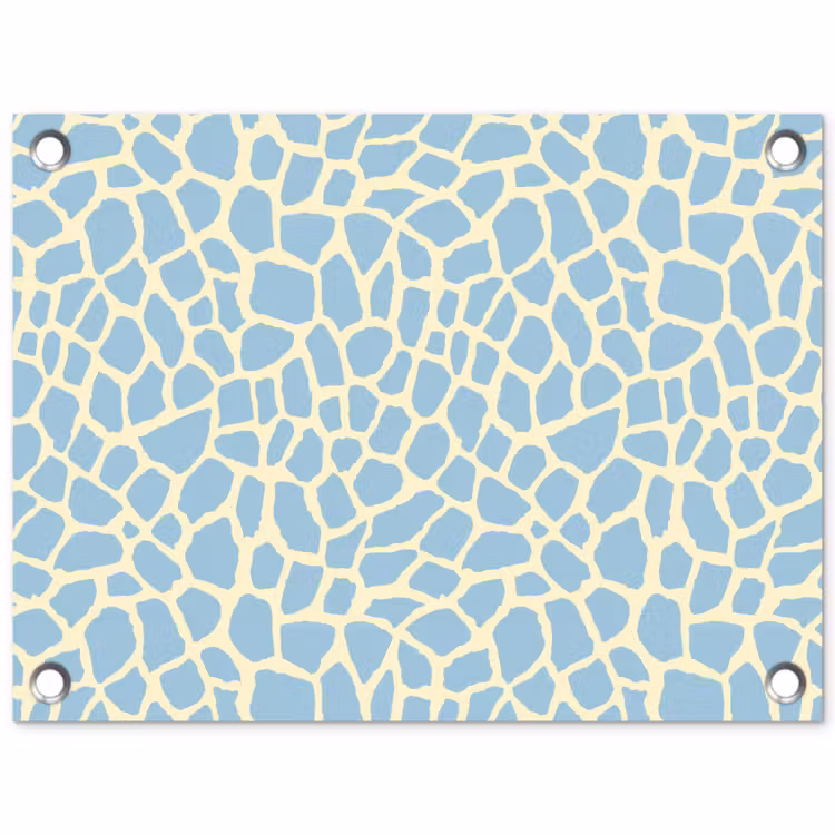 Giraf - Modern - Blauw tuinposter los doek klein 239 -3d