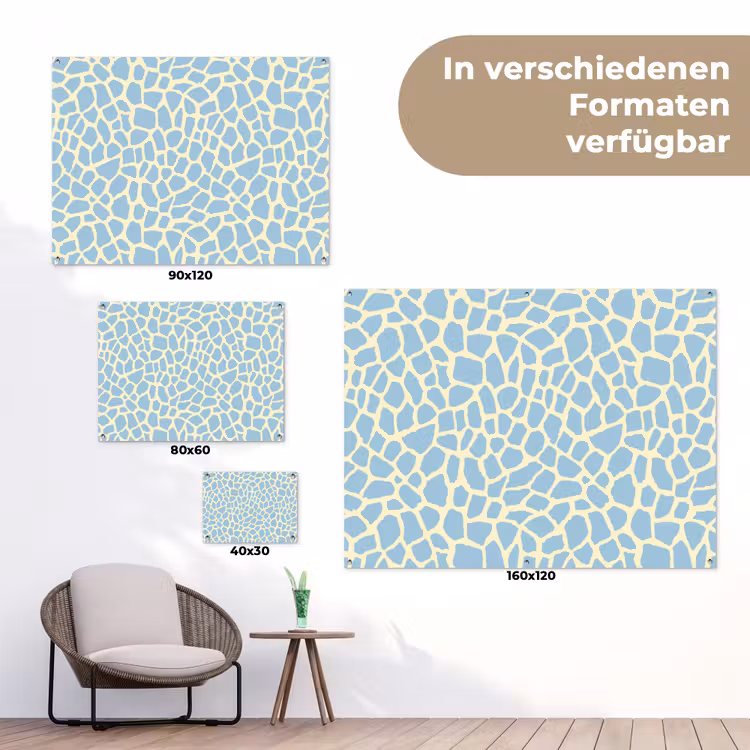 Giraf - Modern - Blauw tuinposter los doek klein 239 -Xsfeer9_DE