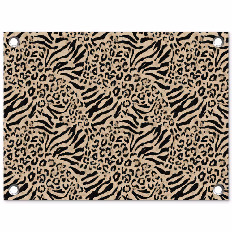 Giraf - Zebra - Motief - Bruin tuinposter los doek klein 239 -3d
