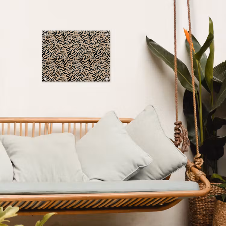 Giraf - Zebra - Motief - Bruin tuinposter los doek klein 239 -sfeer7