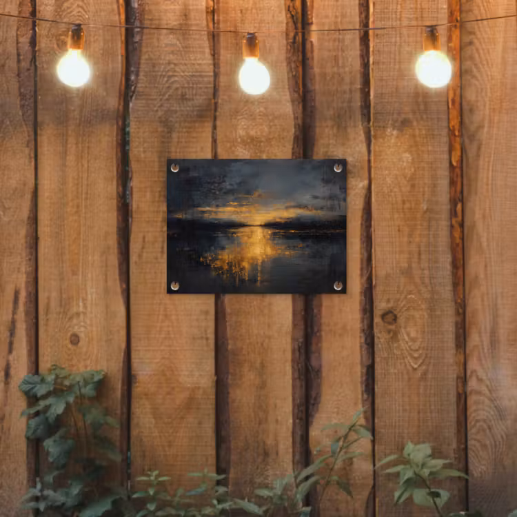 Gouden Reflectie op Water tuinposter los doek klein -sfeer1