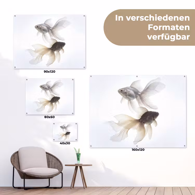 Goudvissen - Modern - Wit tuinposter los doek klein -Xsfeer9_DE