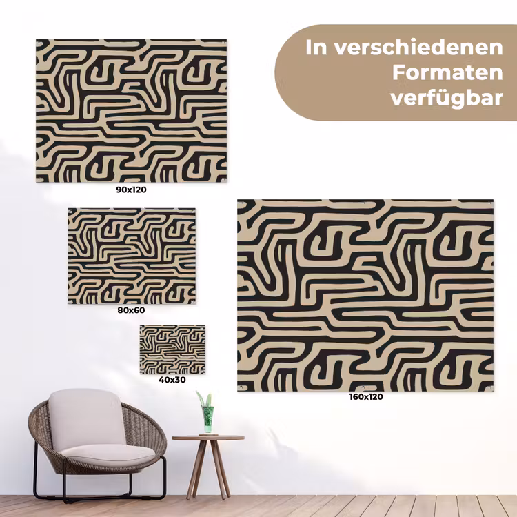 Grafisch - Lijnen - Zwart tuinposter los doek klein 239 -Xsfeer9_DE