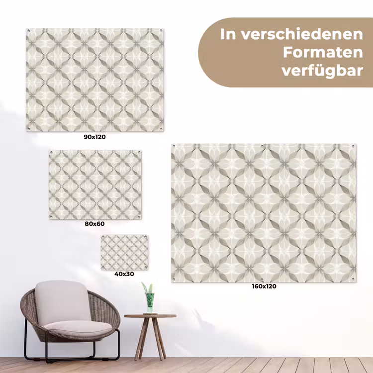 Grafisch - Patroon - Grijs tuinposter los doek klein 239 -Xsfeer9_DE