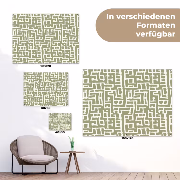 Grafisch - Patroon - Groen tuinposter los doek klein 239 -Xsfeer9_DE