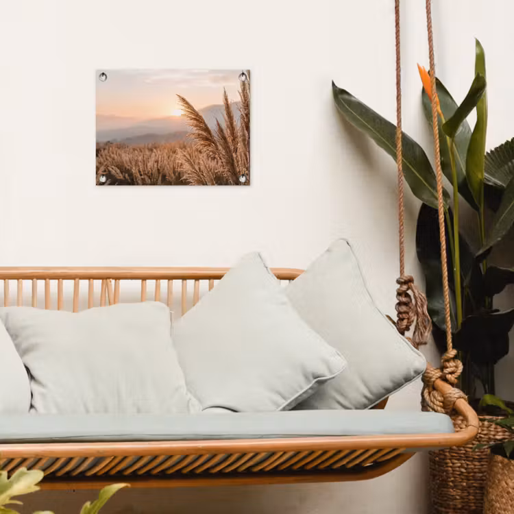 Gras - Veld - Zon - Natuur tuinposter los doek klein -sfeer7