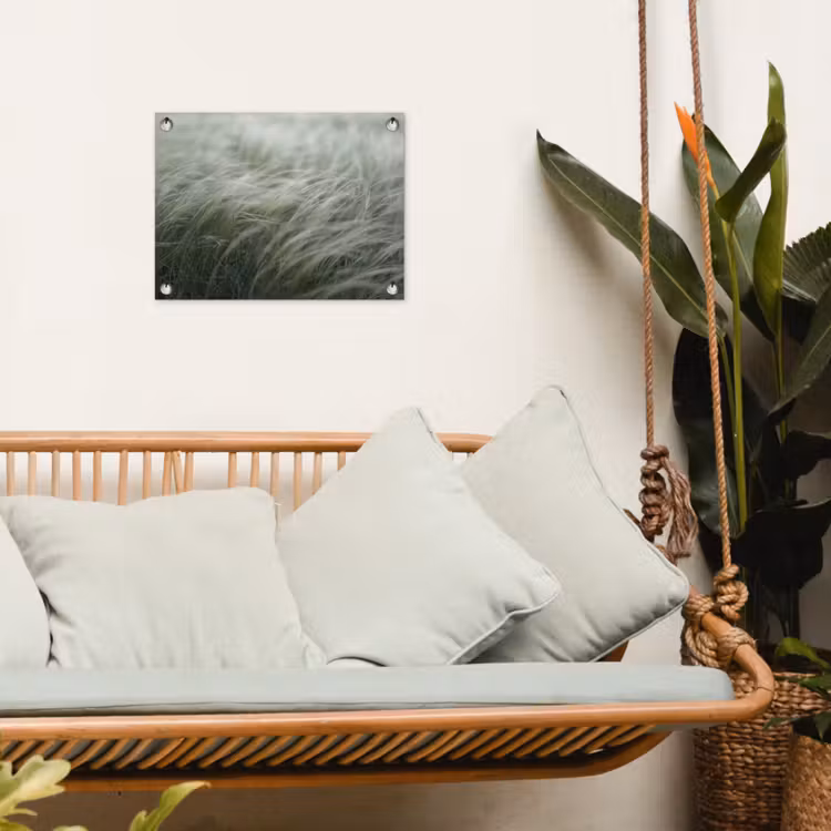 Gras - Wazig - Natuur - Groen - Zacht tuinposter los doek klein -sfeer7