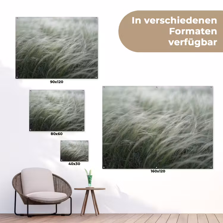 Gras - Wazig - Natuur - Groen - Zacht tuinposter los doek klein -Xsfeer9_DE