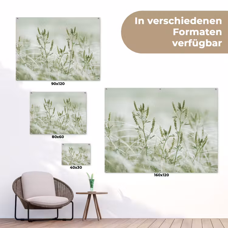Grassen - Minimalistisch - Groen tuinposter los doek klein -Xsfeer9_DE