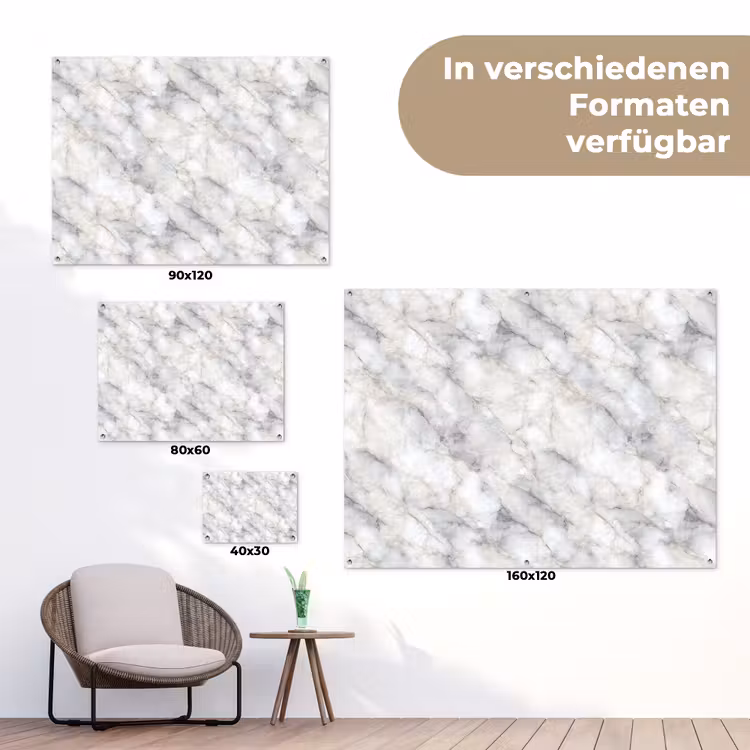 Grijs - Marmer - Gedetailleerd tuinposter los doek klein 239 -Xsfeer9_DE