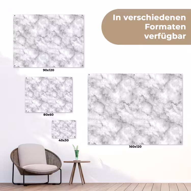 Grijs - Marmer - Klassiek - Aders tuinposter los doek klein 239 -Xsfeer9_DE