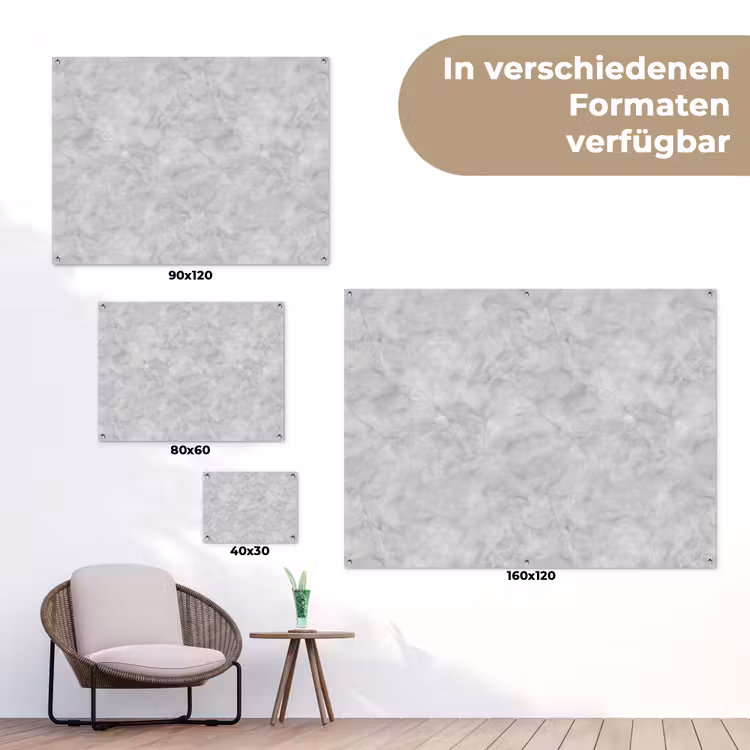Grijs - Marmer - Mat tuinposter los doek klein 239 -Xsfeer9_DE
