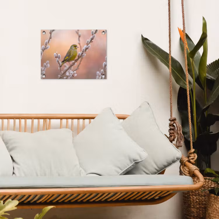 Groenling - Katjes - Lente - Natuur - Zacht tuinposter los doek klein -sfeer7