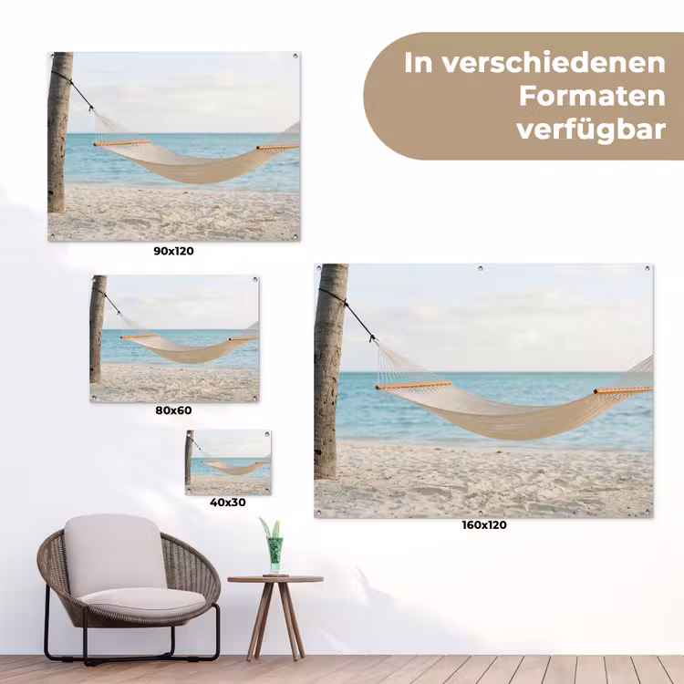 Hangmat - Strand - Wit tuinposter los doek klein -Xsfeer9_DE