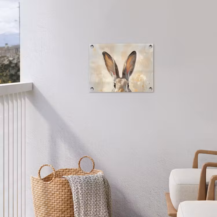 Haas - Oren - Bruin tuinposter los doek klein -sfeer8