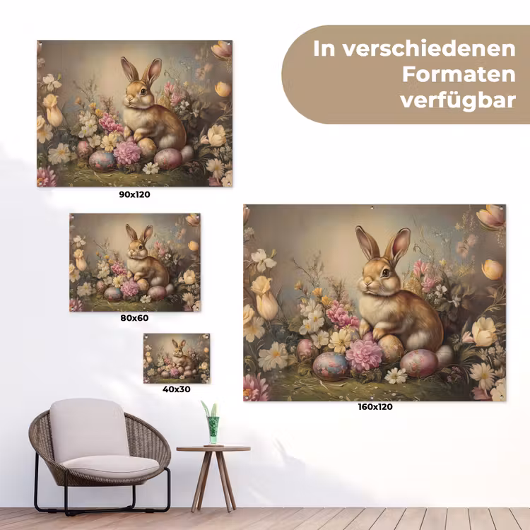Haas - Stilleven - Bloemen tuinposter los doek klein -Xsfeer9_DE
