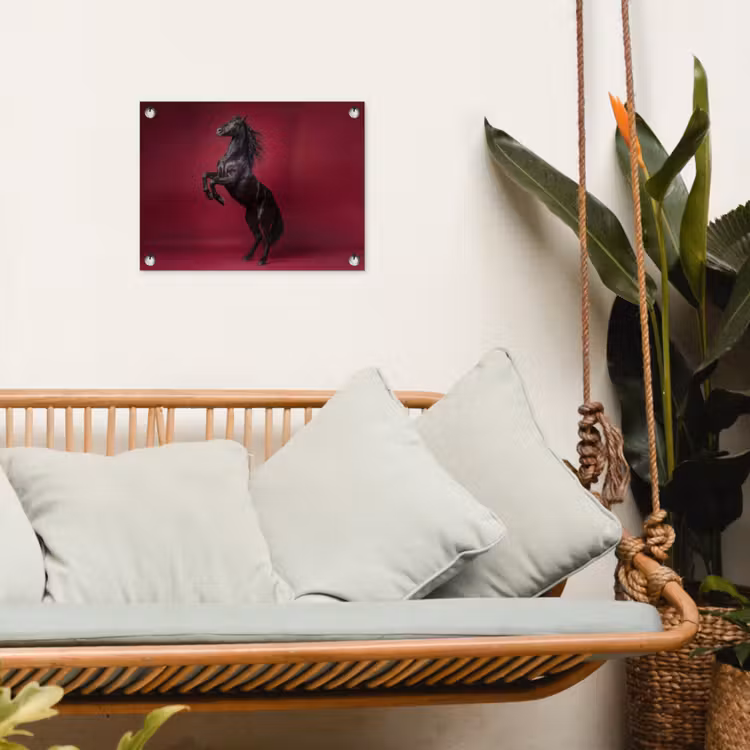 Hengst - Steigert - Rood tuinposter los doek klein -sfeer7