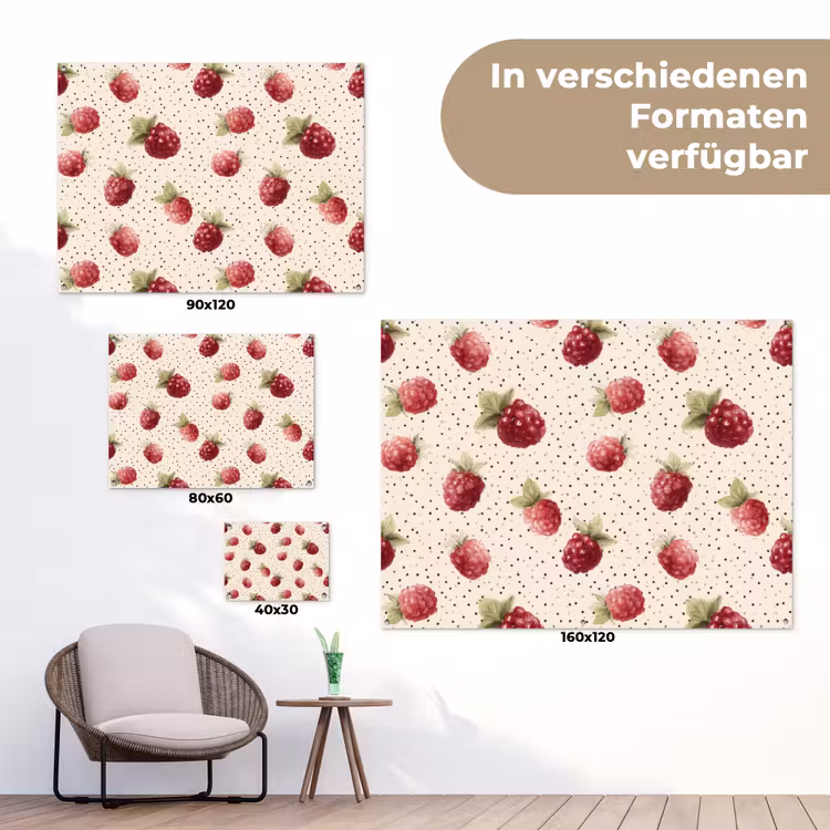 Framboos - Stippen - Rood tuinposter los doek klein 239 -Xsfeer9_DE