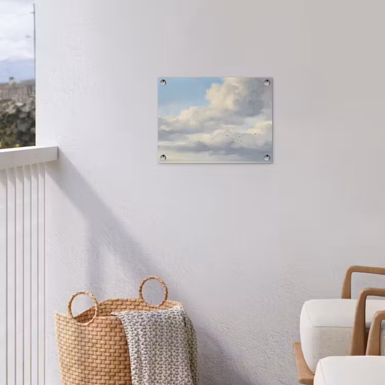 Lucht - Wolken - Natuur - Klassiek - Blauw tuinposter los doek klein -sfeer8