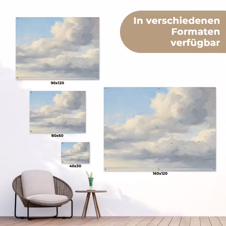 Lucht - Wolken - Natuur - Klassiek - Blauw tuinposter los doek klein -Xsfeer9_DE
