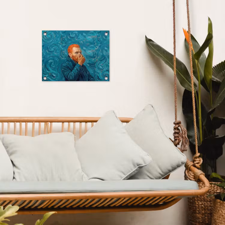 Portret - Klassiek - Blauw tuinposter los doek klein -sfeer7